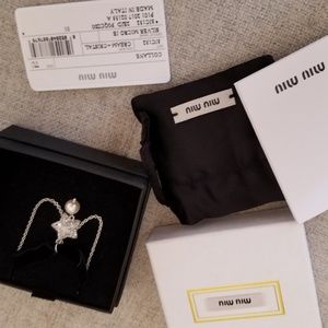 Miu Miu Faux Pearl Choker Necklace